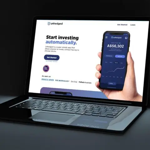 Black laptop in dark mockup